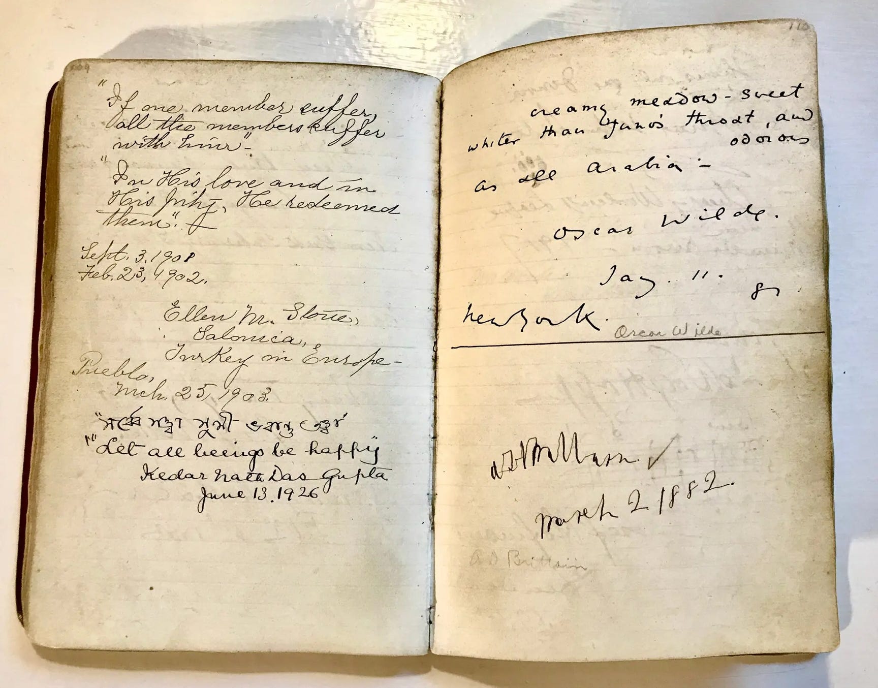 Lafayette F. Cornwell autograph book signature of Oscar Wilde 