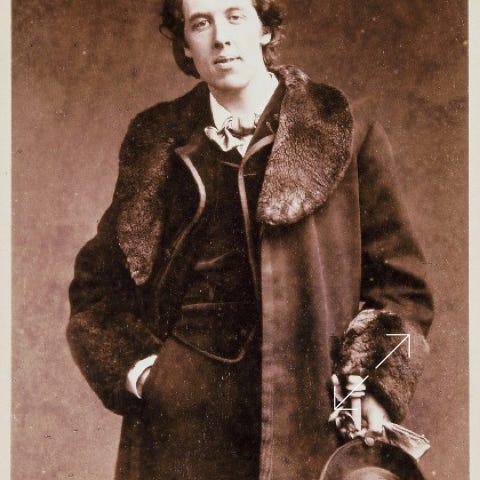Oscar Wilde two different fur coats