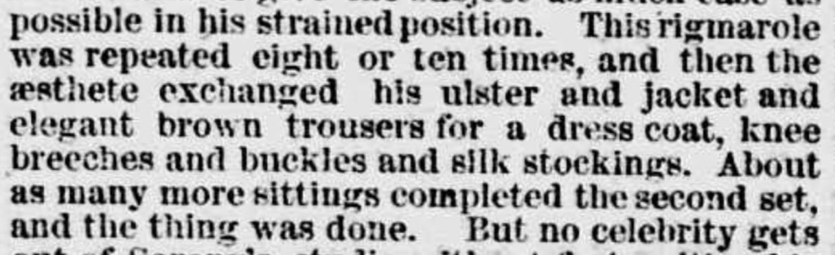 Oscar Wilde newspaper clipping trousers