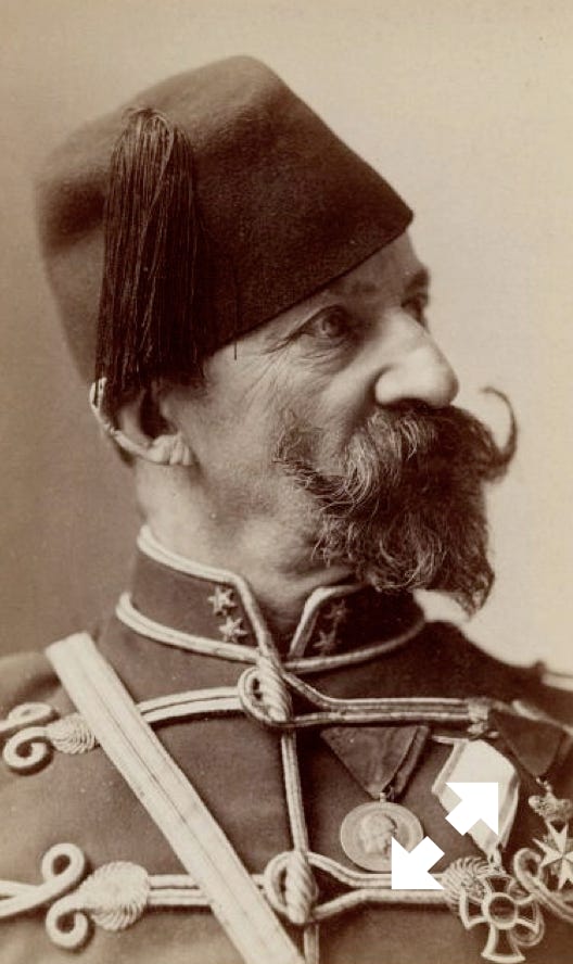 Napoleon Sarony in dress uniform wearing a fez