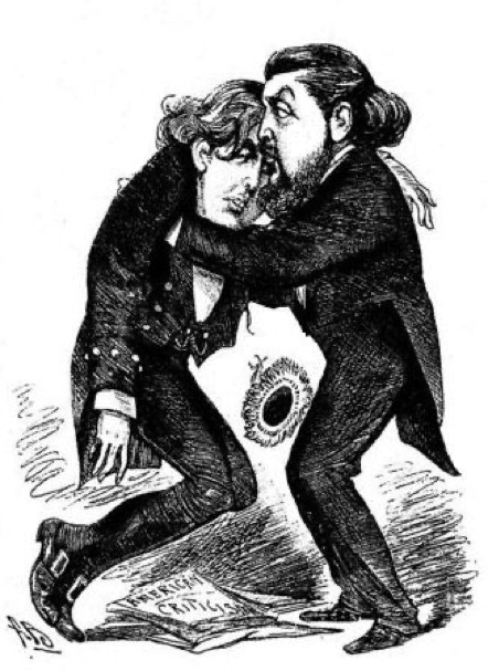 ”Brother Willie- "Never mind, Oscar; other great men have had their dramatic failures!"  1883 cartoon by Alfred Bryan. 