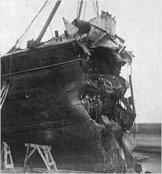 Damage to Oscar Wilde's SS Arizona